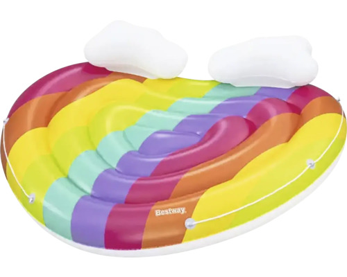 Saltea gonflabilă cu model curcubeu și tetieră