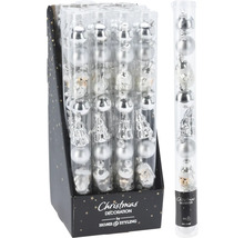 Set de decorațiuni pentru bradul de Crăciun cu globuri de Crăciun, brazi de Crăciun, Moși Crăciun și bufnițe