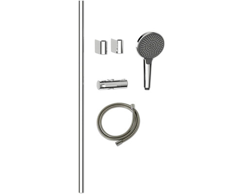 Bară de duș cu duș de mână, furtun de duș și suporturi