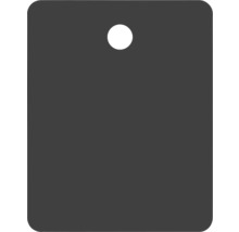 Etichetă dreptunghiulară gri cu gaură