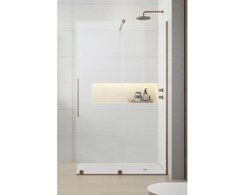 Ușă cabină duș Radaway Furo Brushed Copper 50x200 cm, stânga, sticlă transparentă, profil cupru