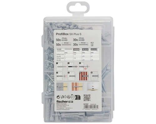 Fischer ProfiBox SX Plus S cu dibluri și șuruburi