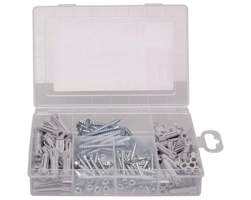 Cutie de sortiment cu șuruburi și dibluri