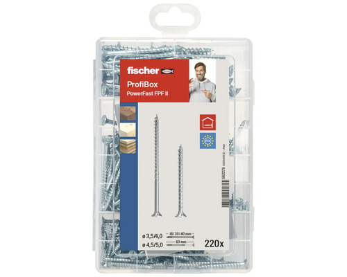 Șuruburi Fischer ProfiBox PowerFast FPF II, 220 bucăți