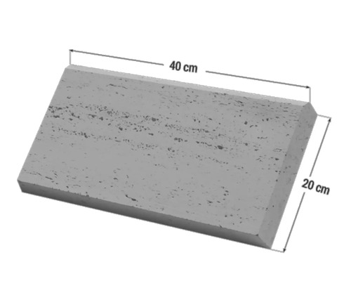 Placă de travertin cu dimensiunile 40 cm x 20 cm