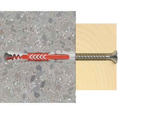 Dibluri universale cu șurub într-o suprafață de piatră și lemn