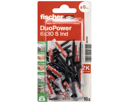 Fischer DuoPower dibluri 6x30 S Ind pachet cu dibluri și șuruburi