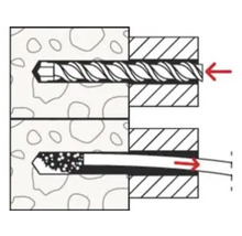 Dibluri nailon cu șurub Fischer SXR 6x60mm PZ2 nailon, pachet 50 buc.