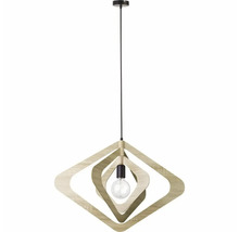 Lămpi suspendate cu design geometric din lemn și bec