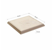Placă de pizza pătrată din piatră, 43 x 43 x 7,5 cm