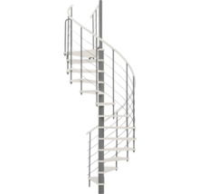 Scară spiralată cu balustradă din cablu de oțel și grindă centrală