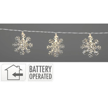 Șir de lumini fulgi de zăpadă, funcționează cu baterii pentru interior