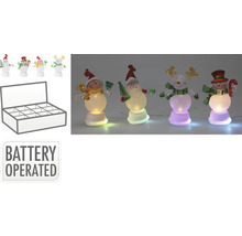 Figurine LED multicolore de Crăciun, alimentate cu baterii, cu cutie de depozitare