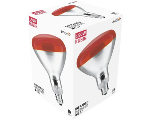 Lampă cu infraroșu Rubin 150 wați E27 în ambalajul produsului
