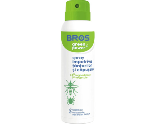 Spray împotriva țânțarilor și căpușelor Bros green Power 90 ml