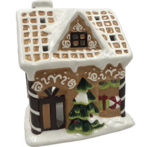 Suport decorativ pentru lumânare tip pastilă în formă de căsuță de turtă dulce pentru iluminat ambiental