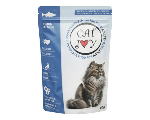 Hrană umedă pentru pisici CAT JOY Adult cu somon 85 g