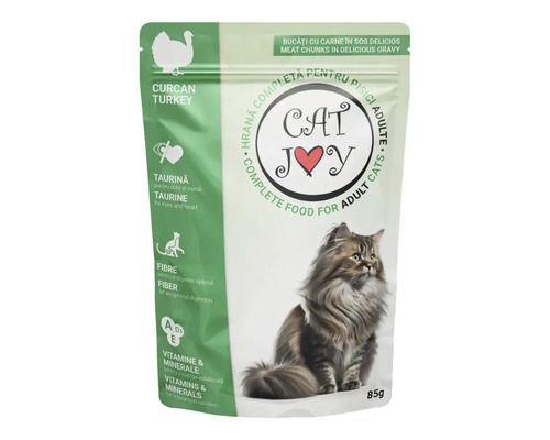 Hrană umedă pentru pisici CAT JOY Adult cu curcan 85 g