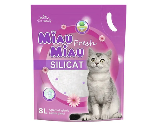 Așternut igienic pentru litieră pisici Miau Miau Floral silicat 8 l