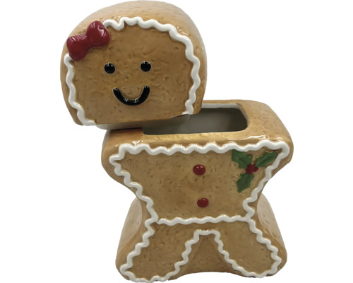 Figurină decorativă om de turtă dulce cu cap detașabil și cavitate