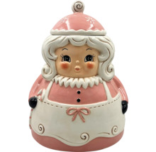 Cutie decorativă pentru provizii, cu design de Crăciun, reprezentând o femeie