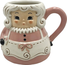 Cană ceramică cu design de bunicuță și mâner