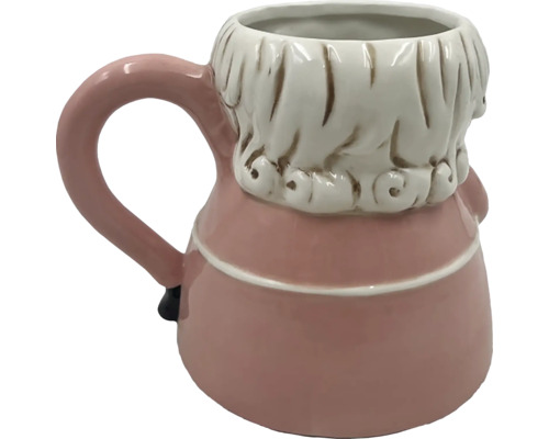 Cană ceramică în formă de figurină cu mâner