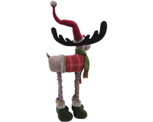 Elan decorativ cu pulover în carouri, coarne și căciulă ca decorațiune de Crăciun