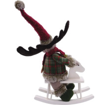 Figurină decorativă ren pe cal balansoar