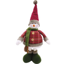 Om de zăpadă decorativ cu fular și pălărie pentru perioada Crăciunului