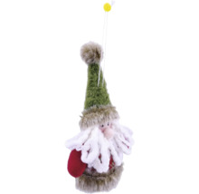 Figurină Moș Crăciun cu pălărie verde și barbă albă ca decorație