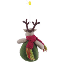 Ornament de pom de Crăciun ren cu fular