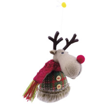 Renie decorativă cu fular și căciulă ca decorațiune de Crăciun