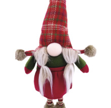 Spiriduș decorativ de Crăciun cu căciulă în carouri