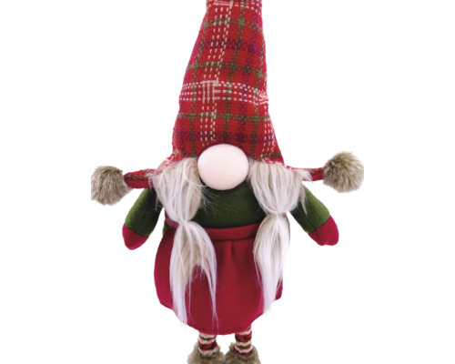 Spiriduș decorativ de Crăciun cu căciulă în carouri