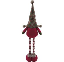 Spiriduș decorativ de Crăciun cu căciulă și picioare în dungi ca decorațiune de Crăciun