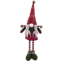 Spiriduș decorativ de Crăciun cu pantaloni în dungi și pălărie în carouri