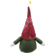 Spiriduș de Crăciun cu căciulă în carouri ca decorațiune