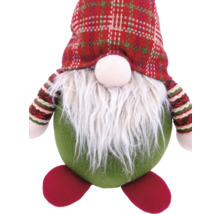 Figurină decorativă pitic cu căciulă în carouri și barbă