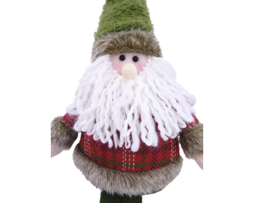 Figurină decorativă Moș Crăciun cu barbă și căciulă