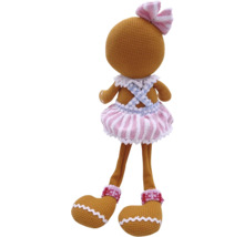 Păpușă femeie turtă dulce cu fundă și rochie