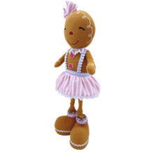 Omuleț de turtă dulce de pluș cu fustă și fundă