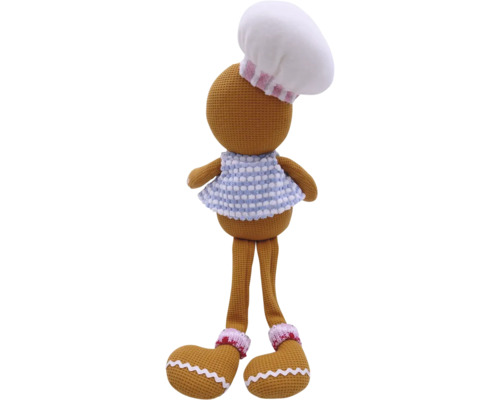 Păpușă brutar croșetată cu bonetă de bucătar și șorț