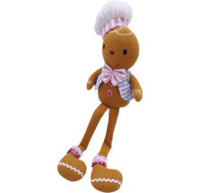 Jucărie de pluș om de turtă dulce cu bonetă de bucătar și vestă