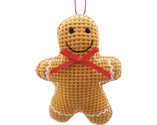 Glob de Crăciun omuleț de turtă dulce din material textil cu fundă