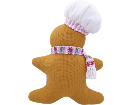 Om de turtă dulce de pluș cu bonetă de bucătar și fular