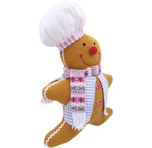 Figurină om de turtă dulce cu bonetă de bucătar și eșarfă