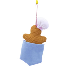 Decorațiune de Crăciun: om de turtă dulce în săculeț cu bonetă de bucătar