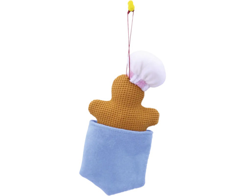 Decorațiune de Crăciun: om de turtă dulce în săculeț cu bonetă de bucătar