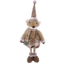 Vulpe decorativă cu căciulă și fular ca decorațiune de Crăciun